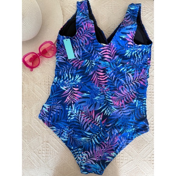 Aqua Eve Women Plus Size One Piece Swimsuits Tummy Control Bathing Suits 18W - Picture 8 of 9